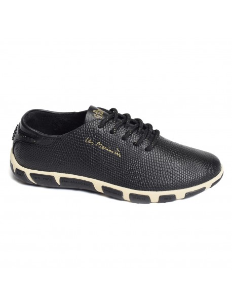 TBS Jazaru L7004 – Baskets homme noires en cuir grainé