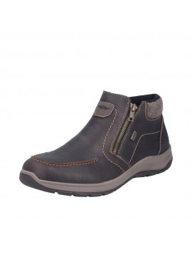 Bottines homme Rieker en cuir marron à double zip