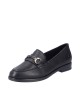 Mocassins femme Rieker en cuir noir à boucle