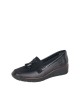 Mocassins femme Rieker noirs à pompons