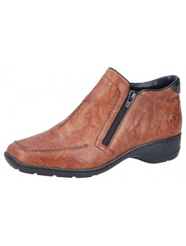 Bottines femme Rieker caramel à double zip