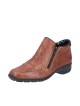 Bottines femme Rieker en cuir cognac à zip