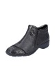 Bottines femme Rieker noires métallisées à zip