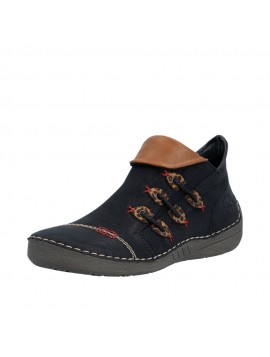 Bottines femme Rieker noires à lacets