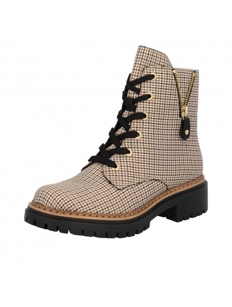 Rangers femme Rieker beiges à carreaux