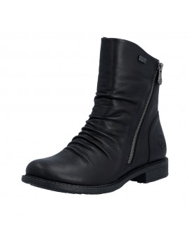 Bottes femme Rieker noires à tige plissée