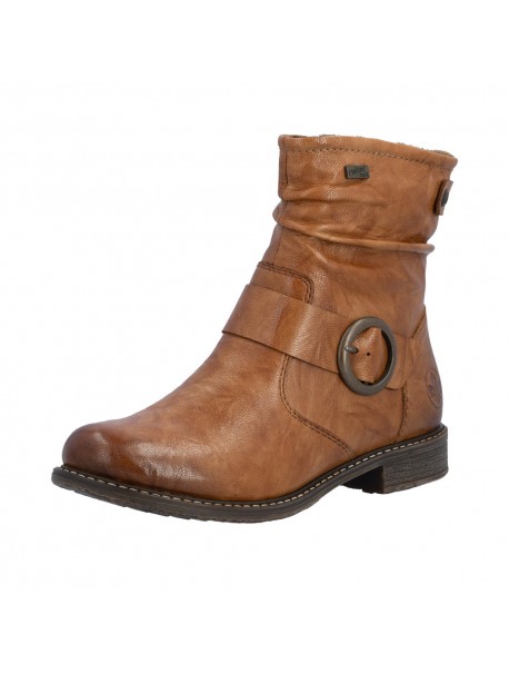 Bottines femme Rieker cognac à boucle