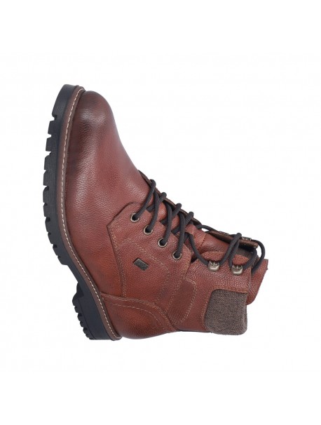 Bottines homme Rieker en cuir marron à lacets
