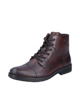 Bottines homme Rieker en cuir brun foncé à lacets