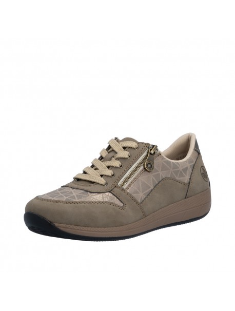 Baskets femme Rieker taupe à zip