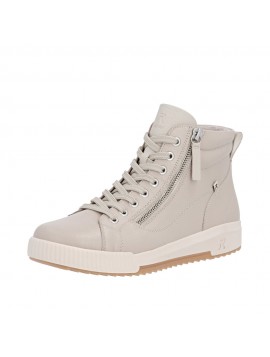 Baskets montantes femme Rieker blanches à zip