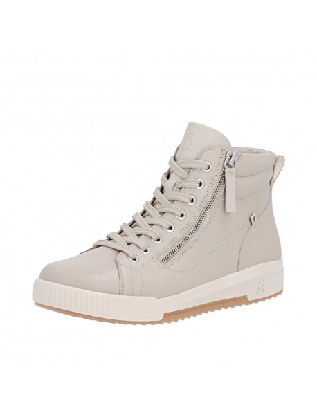 Baskets montantes femme Rieker blanches à zip