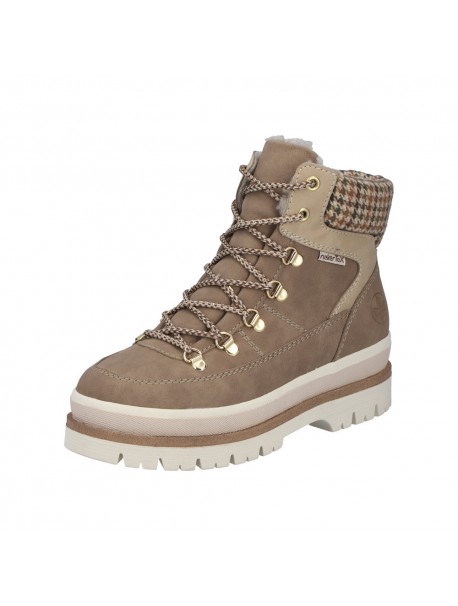 Bottines randonnée femme Rieker taupe à carreaux