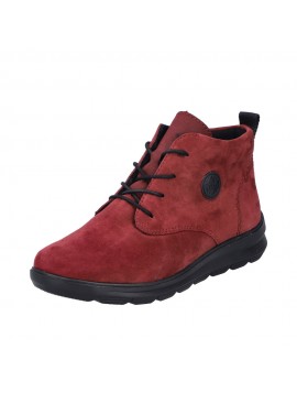 Bottines femme Rieker rouges à lacets