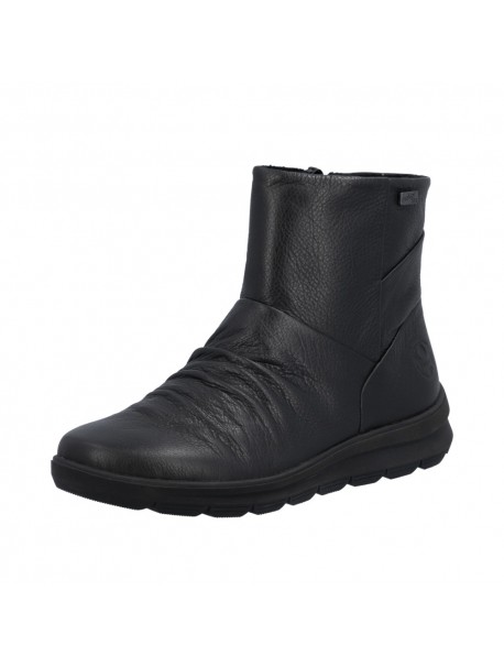 Bottes femme Rieker noires à semelle compensée