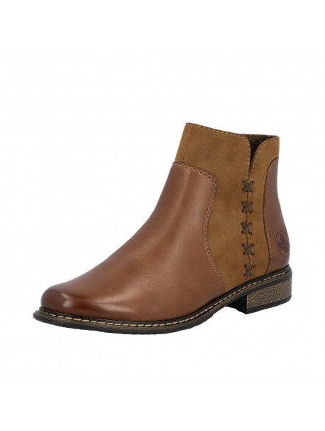 Chelsea boots femme Rieker cognac