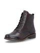 Bottines femme Remonte en cuir marron à lacets