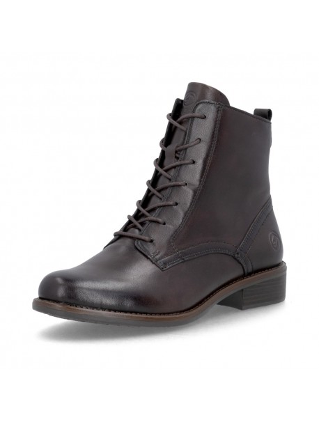 Bottines femme Remonte en cuir marron à lacets