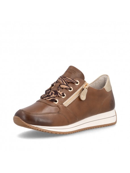 Baskets femme Remonte marron clair à zip