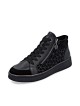 Baskets montantes femme Remonte noires à motif géométrique