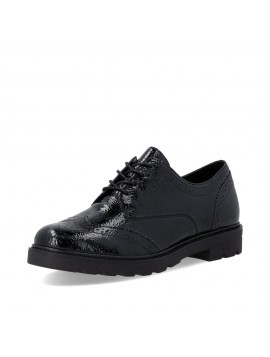 Derbies femme Remonte vernis noirs