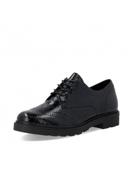 Derbies femme Remonte vernis noirs