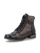 Bottines femme Remonte noires à imprimé multicolore