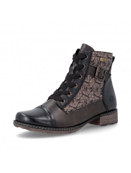 Bottines femme Remonte noires à imprimé multicolore