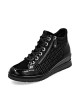 Baskets montantes femme Remonte noires métallisées