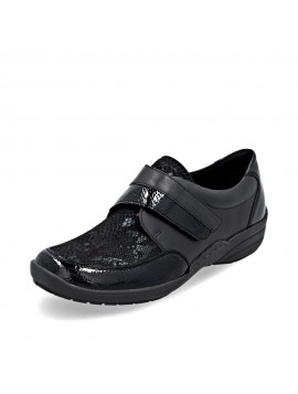 Mocassins femme Remonte noirs à scratch