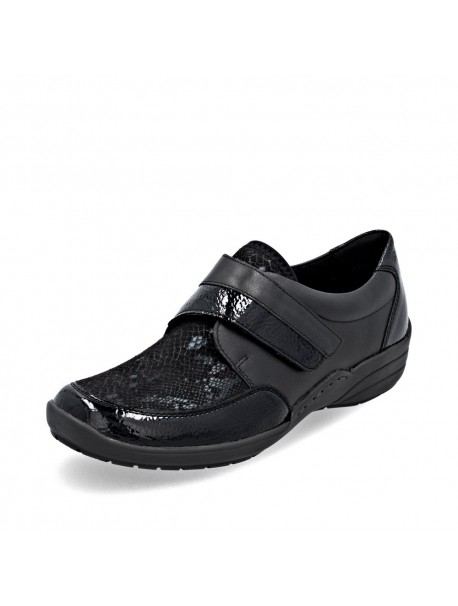 Mocassins femme Remonte noirs à scratch