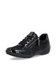 Chaussures femme Remonte vernies noires à zip