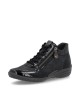 Bottines femme Remonte vernies noires à zip