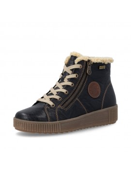 Baskets montantes fourrées femme Remonte bleu marine