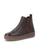 Chelsea boots femme Remonte marron foncé léopard