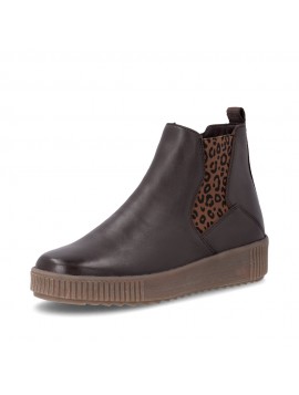 Chelsea boots femme Remonte marron foncé léopard