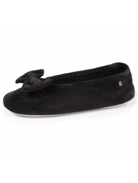 Ballerines femme Isotoner noires à nœud