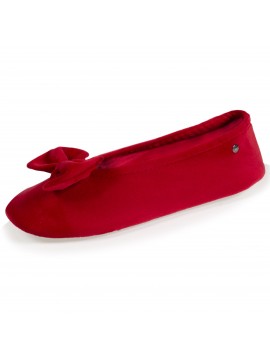 Ballerines femme Isotoner rouges à nœud