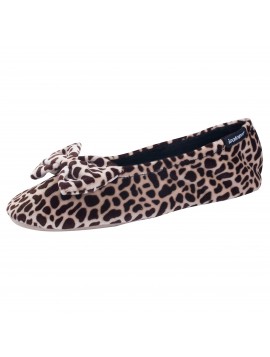 Ballerines femme Isotoner léopard à nœud