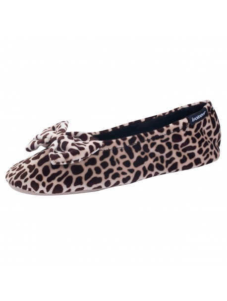 Ballerines femme Isotoner léopard à nœud