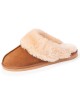 Mules femme Isotoner camel fourrées
