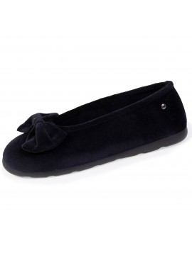 Ballerines femme Isotoner noires à nœud