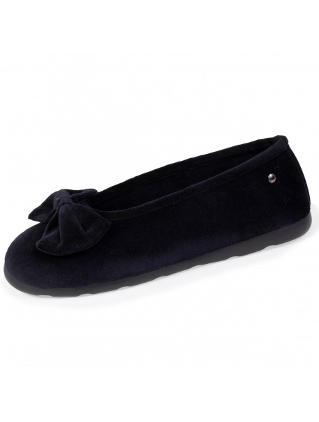 Ballerines femme Isotoner noires à nœud