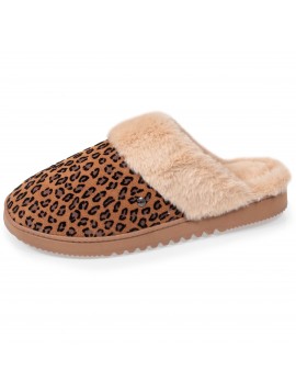 Mules femme Isotoner léopard fourrées