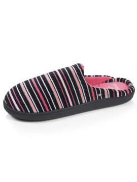 Mules femme Isotoner rayées
