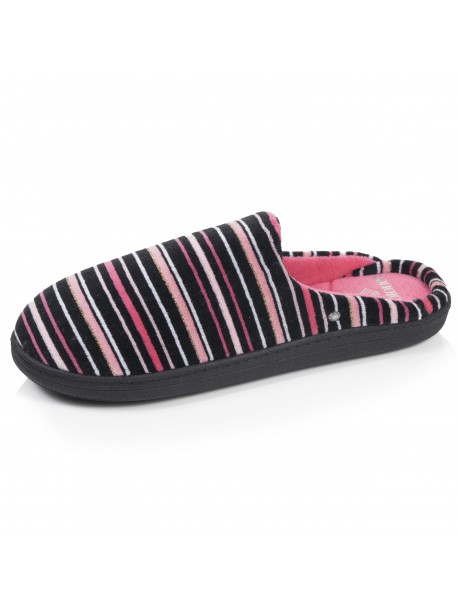 Mules femme Isotoner rayées