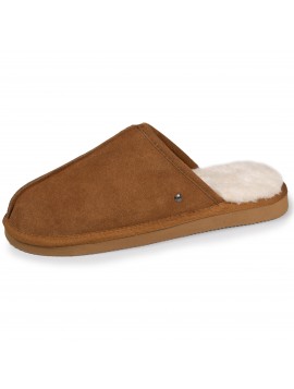 Mules homme Isotoner camel fourrées
