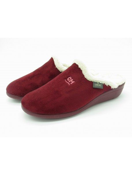 Calzamur 48007005N93-1978 – Mules fourrées femme bordeaux