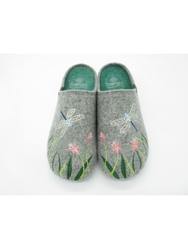 Calzamur 66800489482-0011 – Mules femme grises brodées