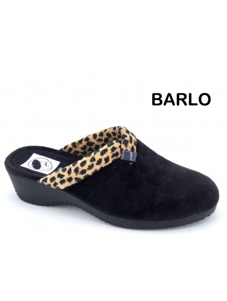 Mules femme La Bande à Mich' Barlo noires léopard